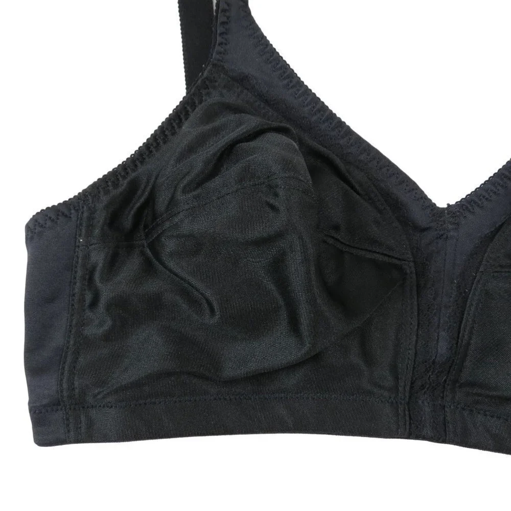 Vintage MARJORIE 70s 80s Women's Black Soft Cup Bra 36D